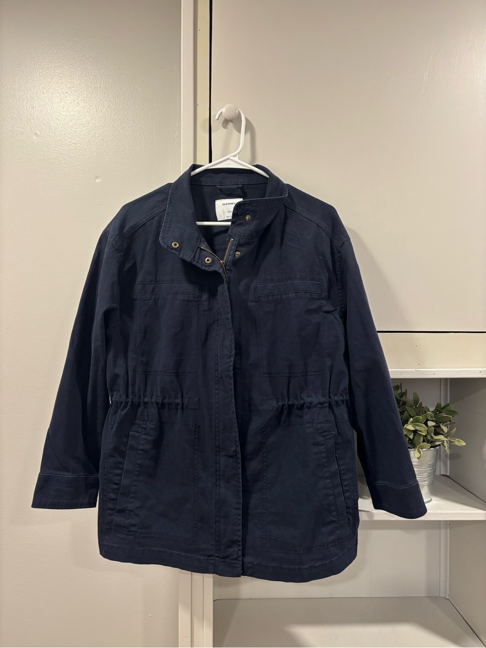 Old Navy Navy Utility Jacket with Cinch Waist